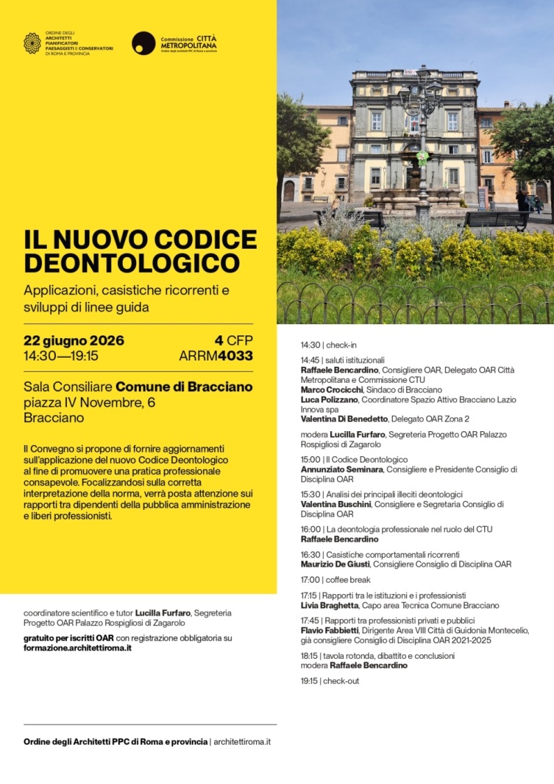 EVENTO FORMATIVO ORDINE DEGLI ARCHITETTI DI ROMA